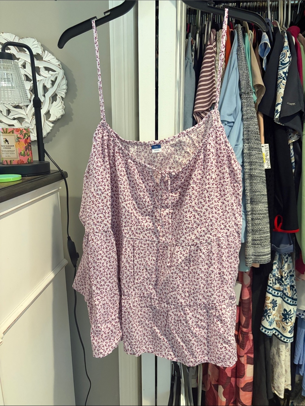 Light Floral Spaghetti Strap Women's Top